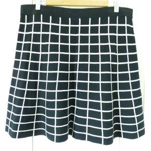 Ann Taylor Knit Flounce Skirt with Grid Print